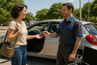 Profissional abrindo um carro com ferramentas de chaveiro em Blumenau.